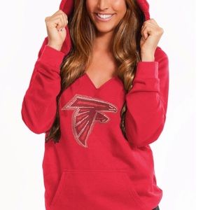 Atlanta Falcons Red Pullover Rhinestone Hoodie